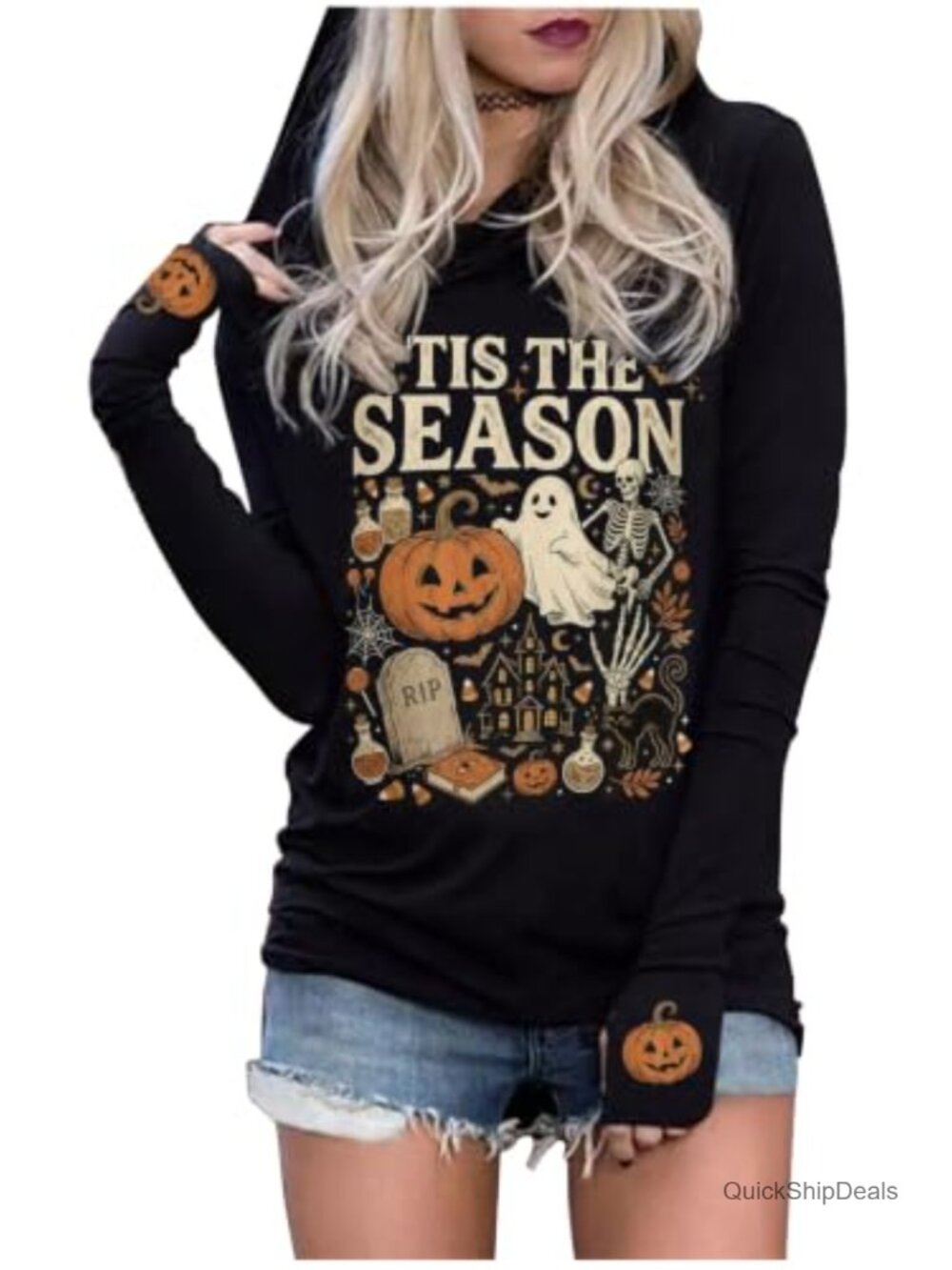 Women's Vintage Graphic Hoodie Long Sleeve Pullover Cotton Blend